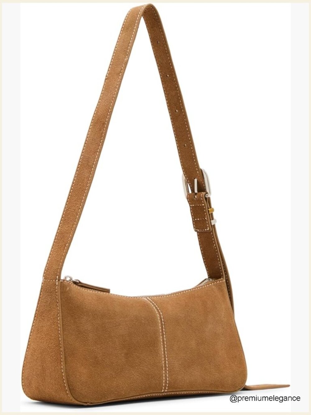 Shoulder Bag With Adjustable Strap And Zipper Closure